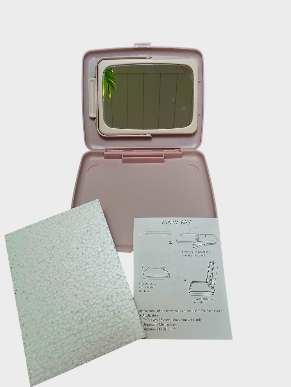 Mary Kay Pink Foldable Magnifying 2 Sided Mirror 7" Travel Case w/Stand New